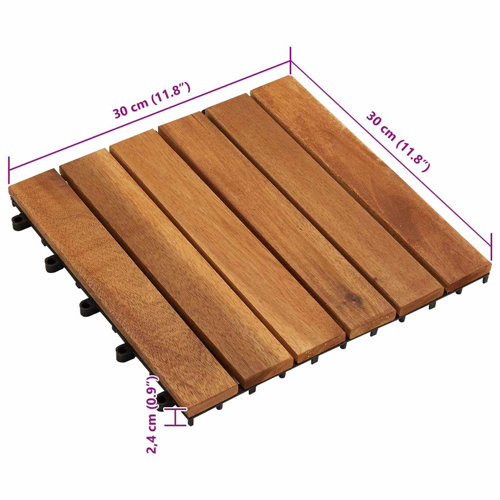 Terrassenfliese 10 pcs Braun 30 x 30 cm Akazien-Hartholz