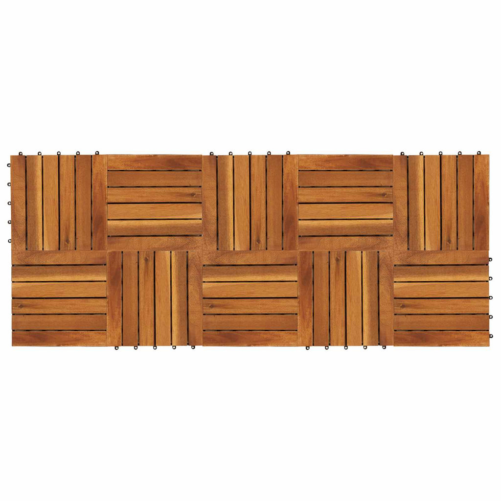 Terrassenfliese 10 pcs Braun 30 x 30 cm Akazien-Hartholz