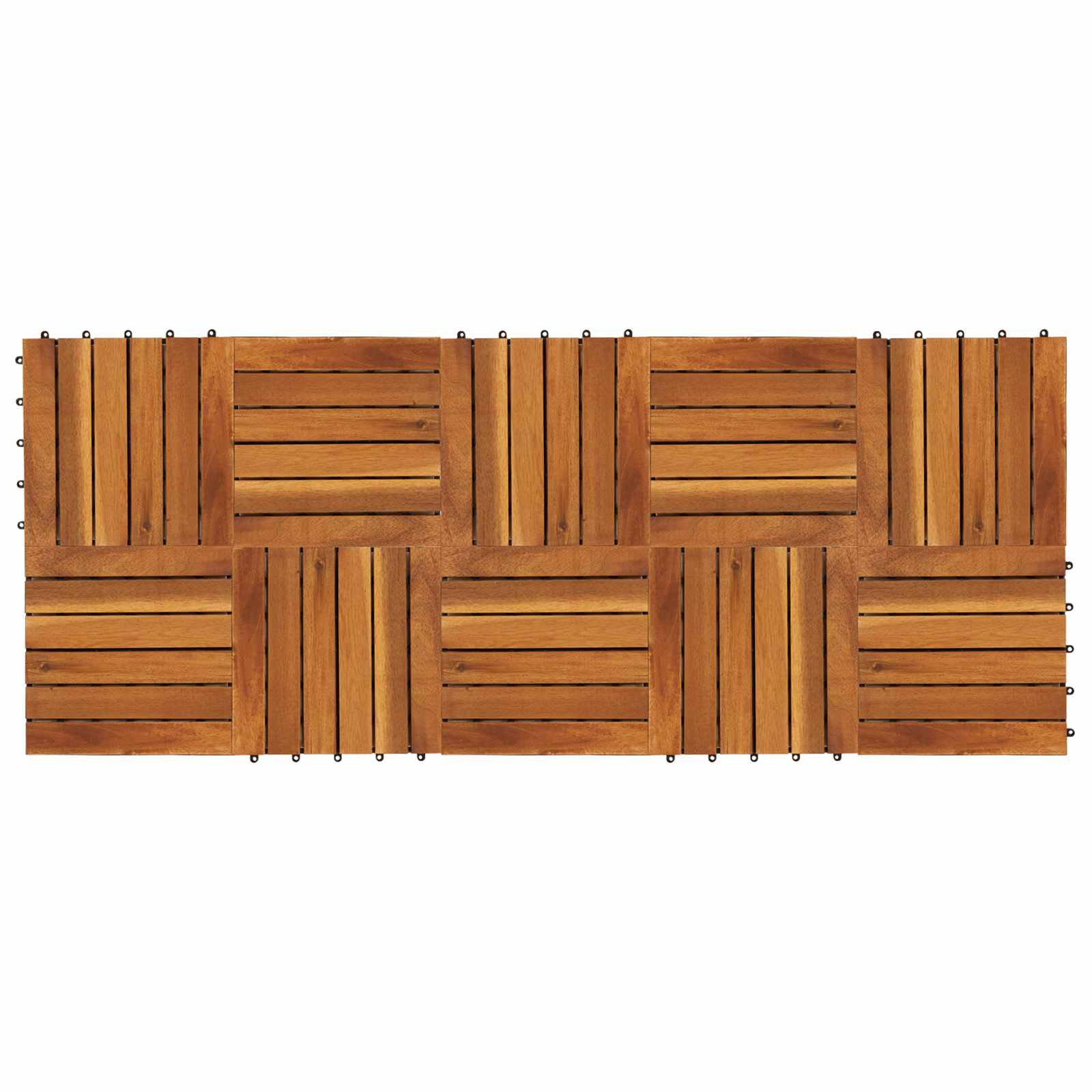 Terrassenfliese 10 pcs Braun 30 x 30 cm Akazien-Hartholz