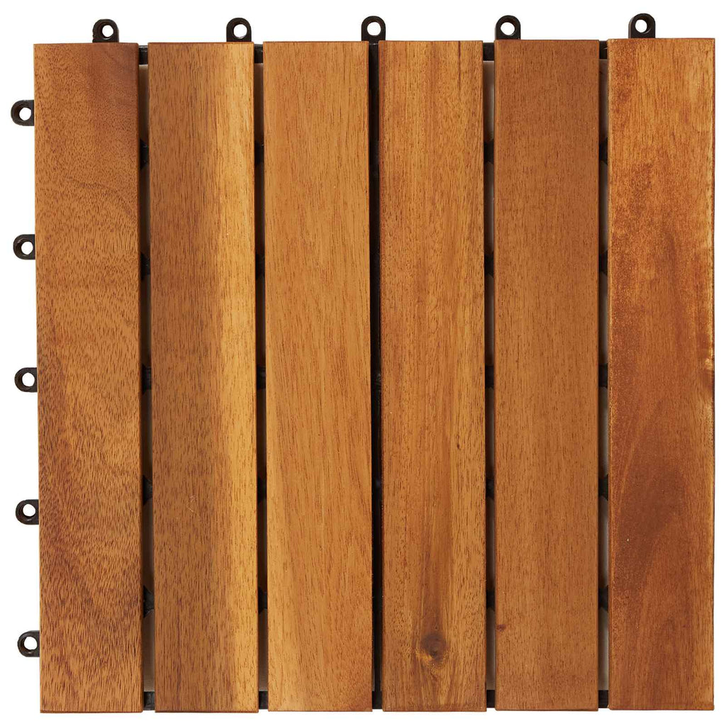 Terrassenfliese 10 pcs Braun 30 x 30 cm Akazien-Hartholz