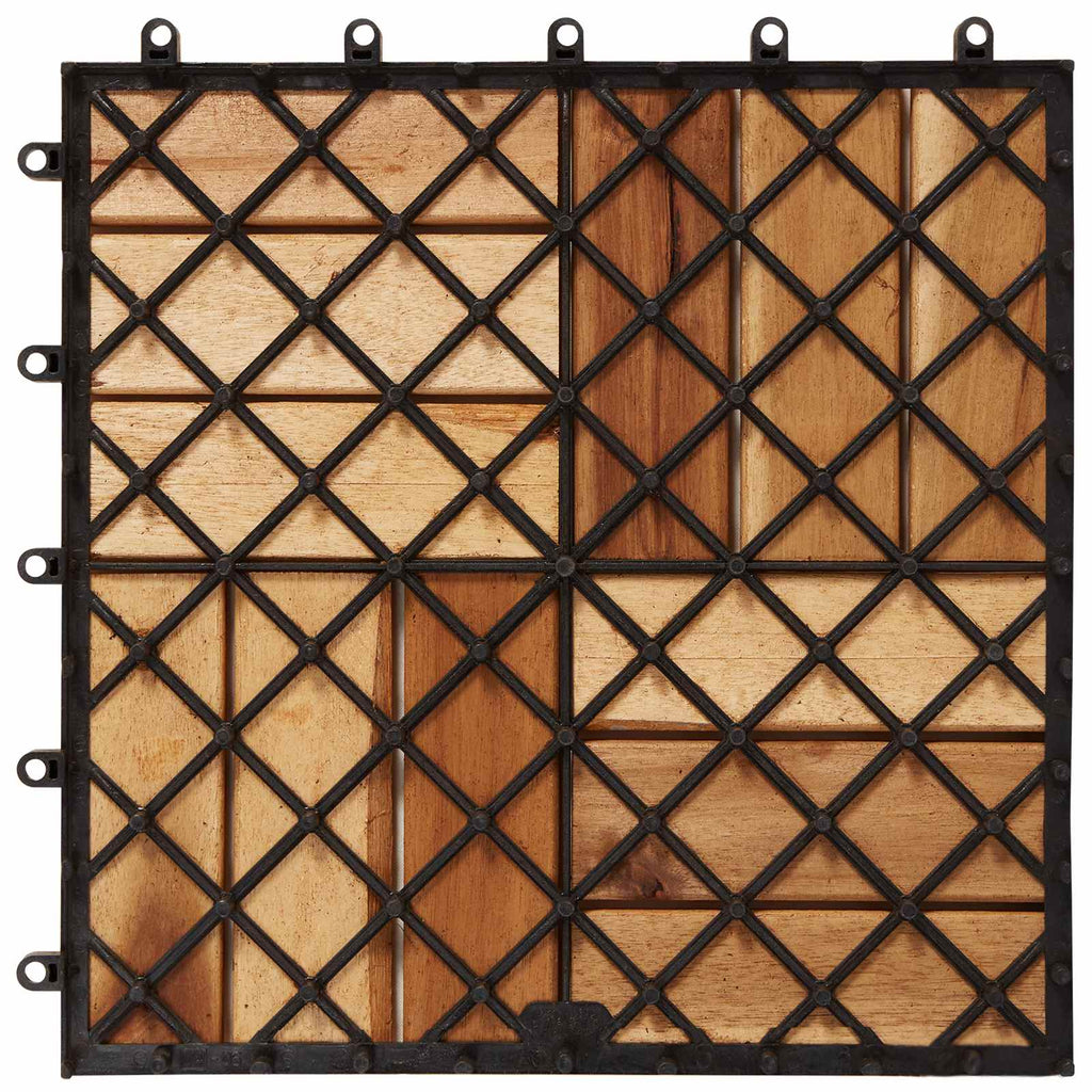 Terrassenfliese 10 pcs Braun 30 x 30 cm Akazien-Hartholz