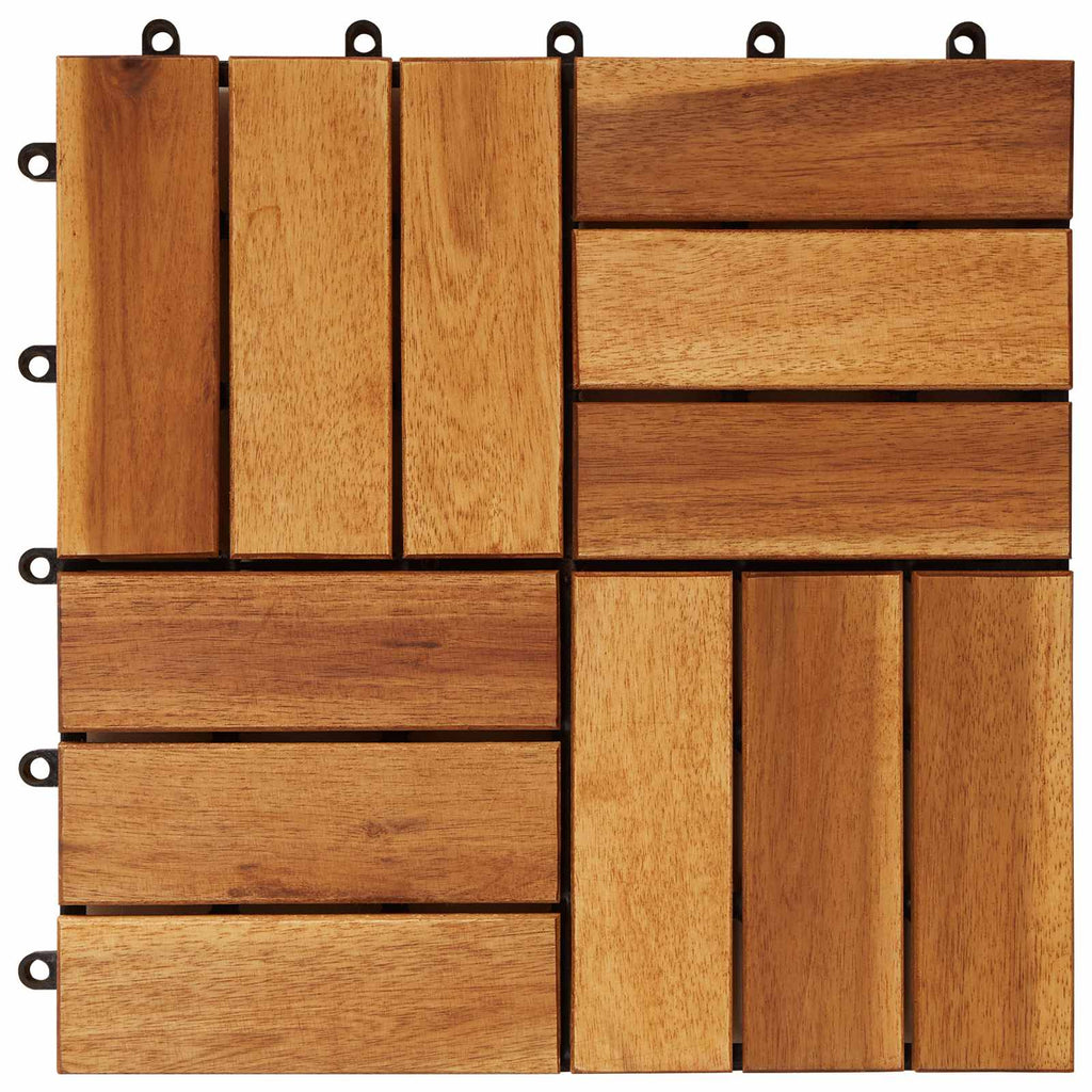 Terrassenfliese 10 pcs Braun 30 x 30 cm Akazien-Hartholz