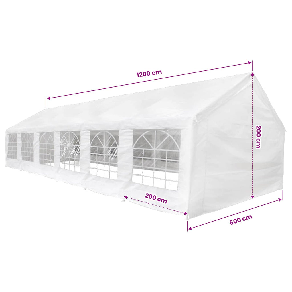 Zeltstoff ohne Gestell Weiß 12 x 6 m PE