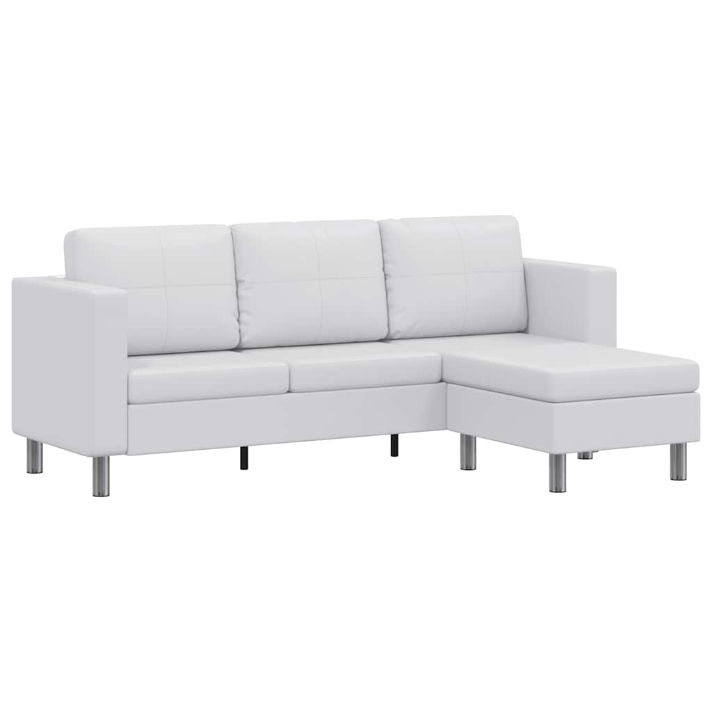 Modulsofa 3-Sitzer Kunstleder Weiß