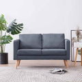Sofa 2-Sitzer Stoff Dunkelgrau