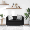 2-Sitzer-Sofa Kunstleder Schwarz