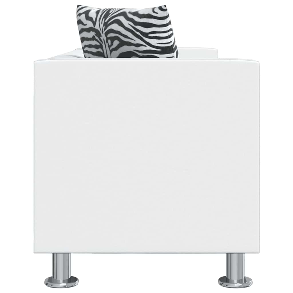 2-Sitzer-Sofa Kunstleder Weiß