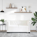 Chesterfield-Sofa 2-Sitzer Kunstleder Weiß