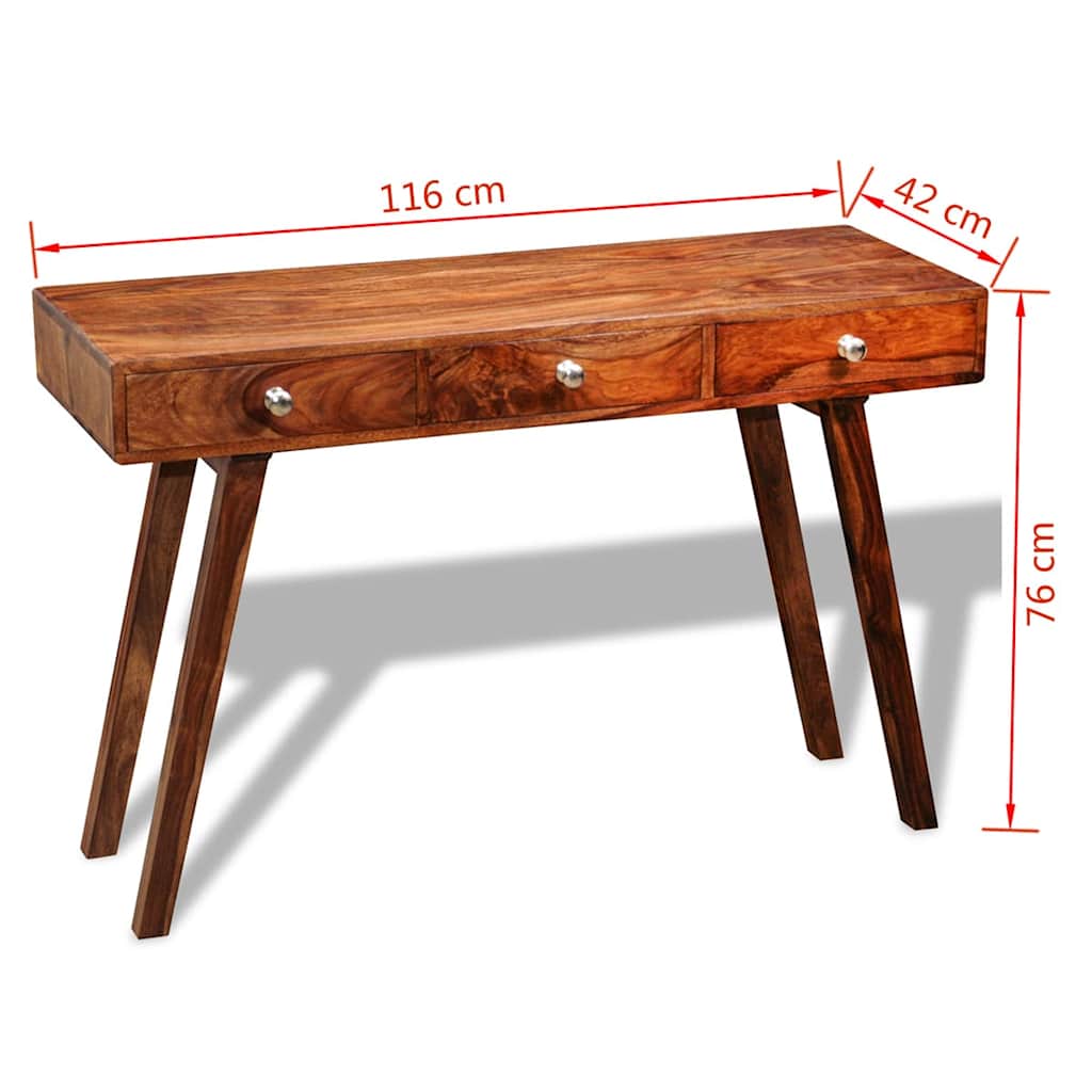 Konsolentisch mit 3 Schubladen 76 cm Massivholz Akazie