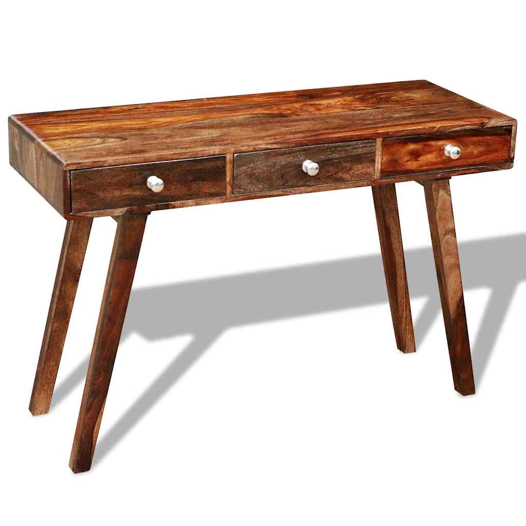 Konsolentisch mit 3 Schubladen 76 cm Massivholz Akazie