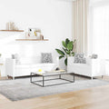 Sofagarnitur Kunstleder 3-Sitzer + 2-Sitzer Weiß