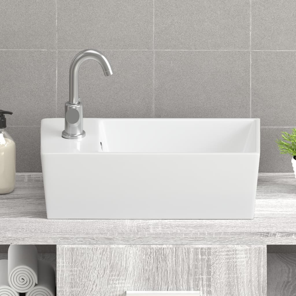 Waschbecken Weiß 48x25x15 cm Keramik