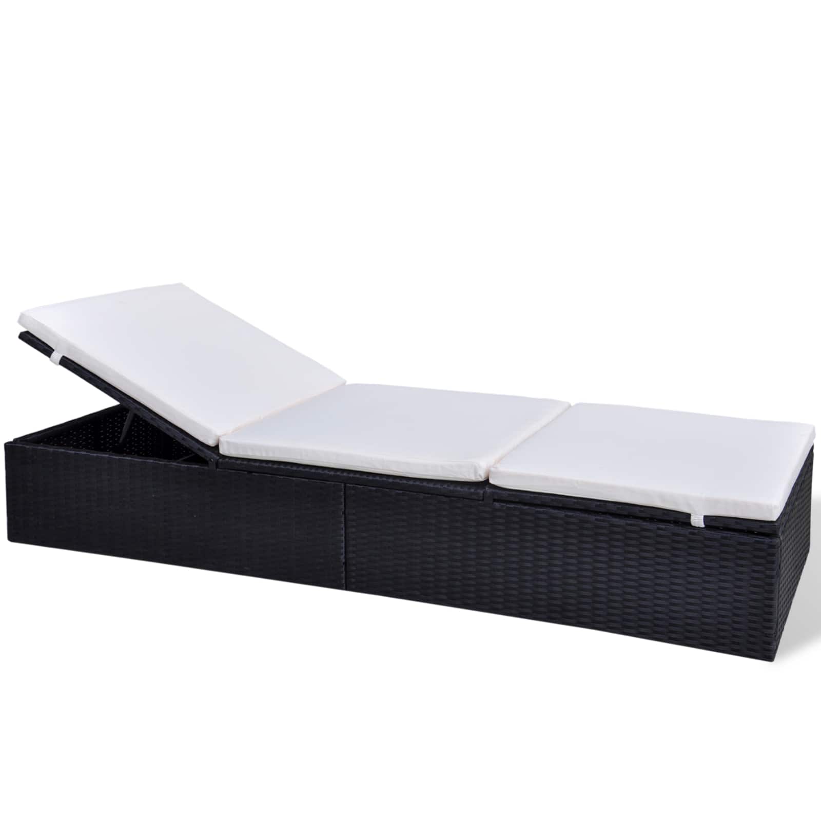 Sonnenliege Schwarz Poly-Rattan