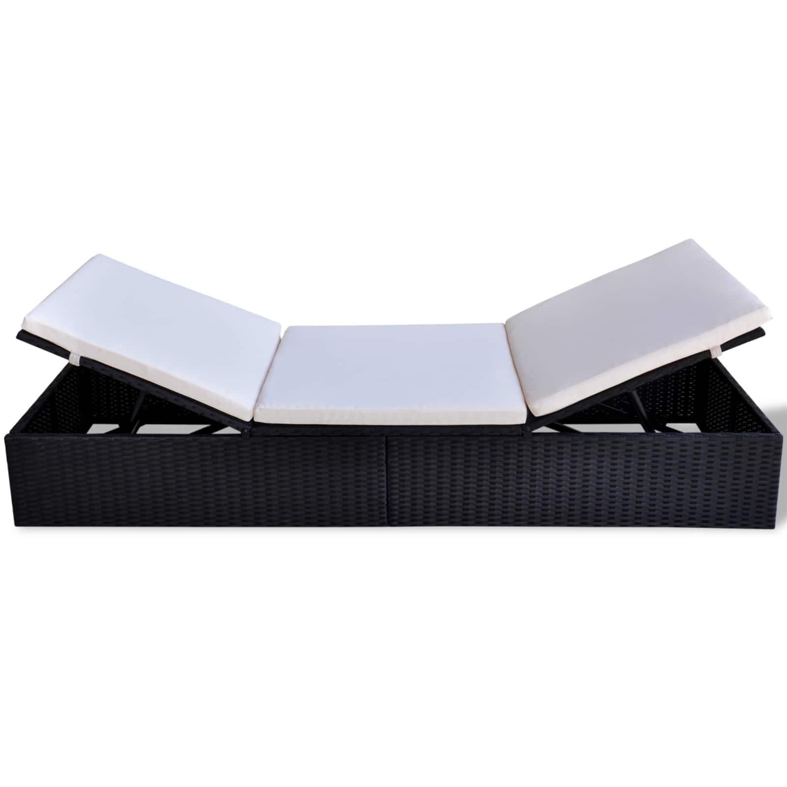 Sonnenliege Schwarz Poly-Rattan