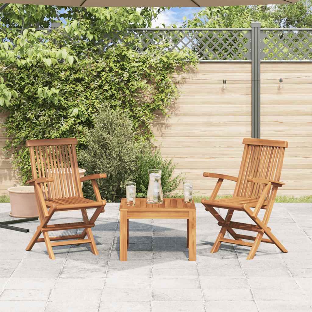 Gartenstühle 2 Stk. Klappbar Massivholz Teak
