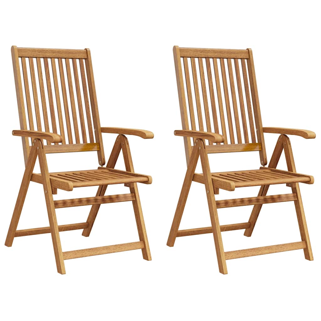 Gartenstühle 2 Stk. Klappbar Akazie Massivholz Braun