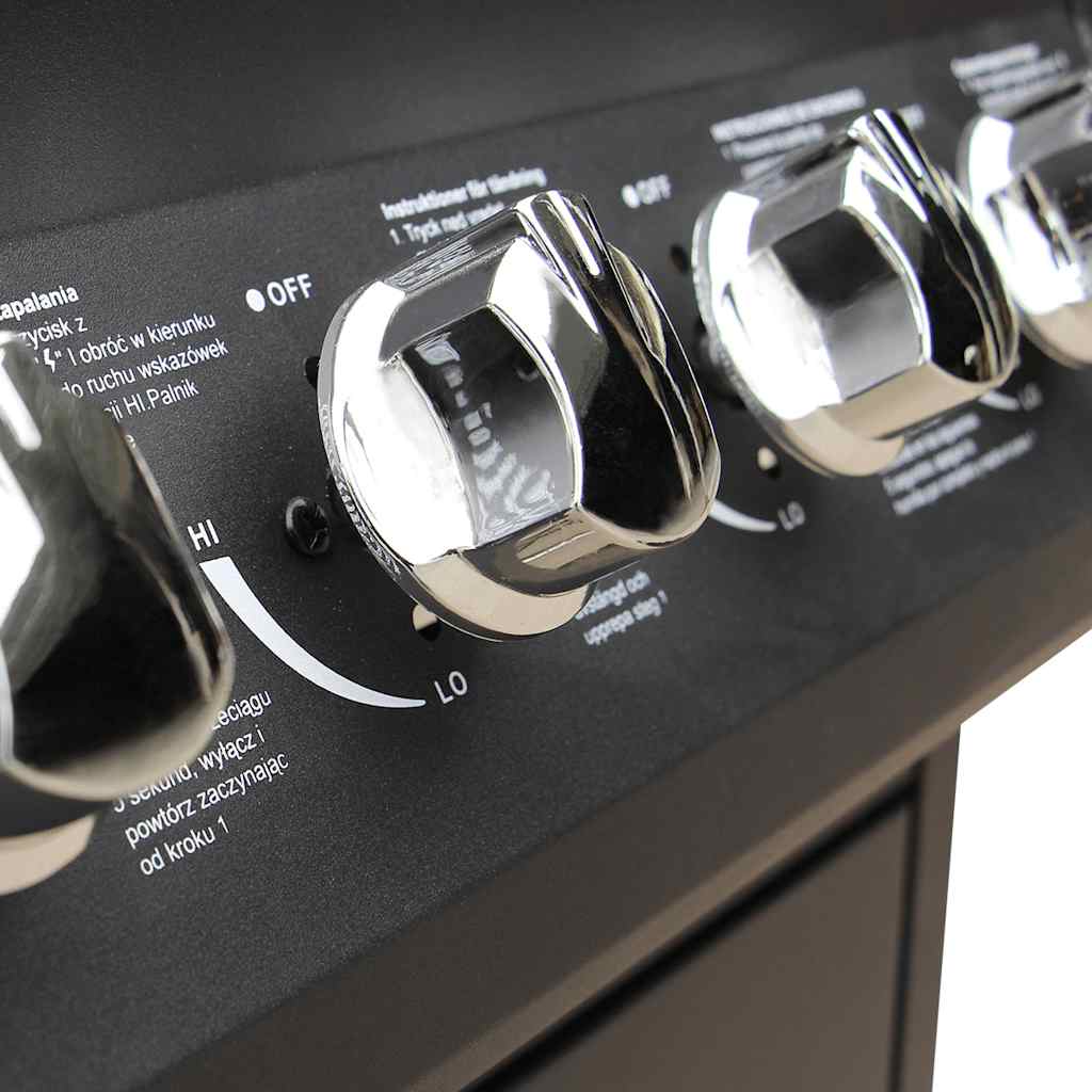 Gasgrill 4+1 Brenner Schwarz