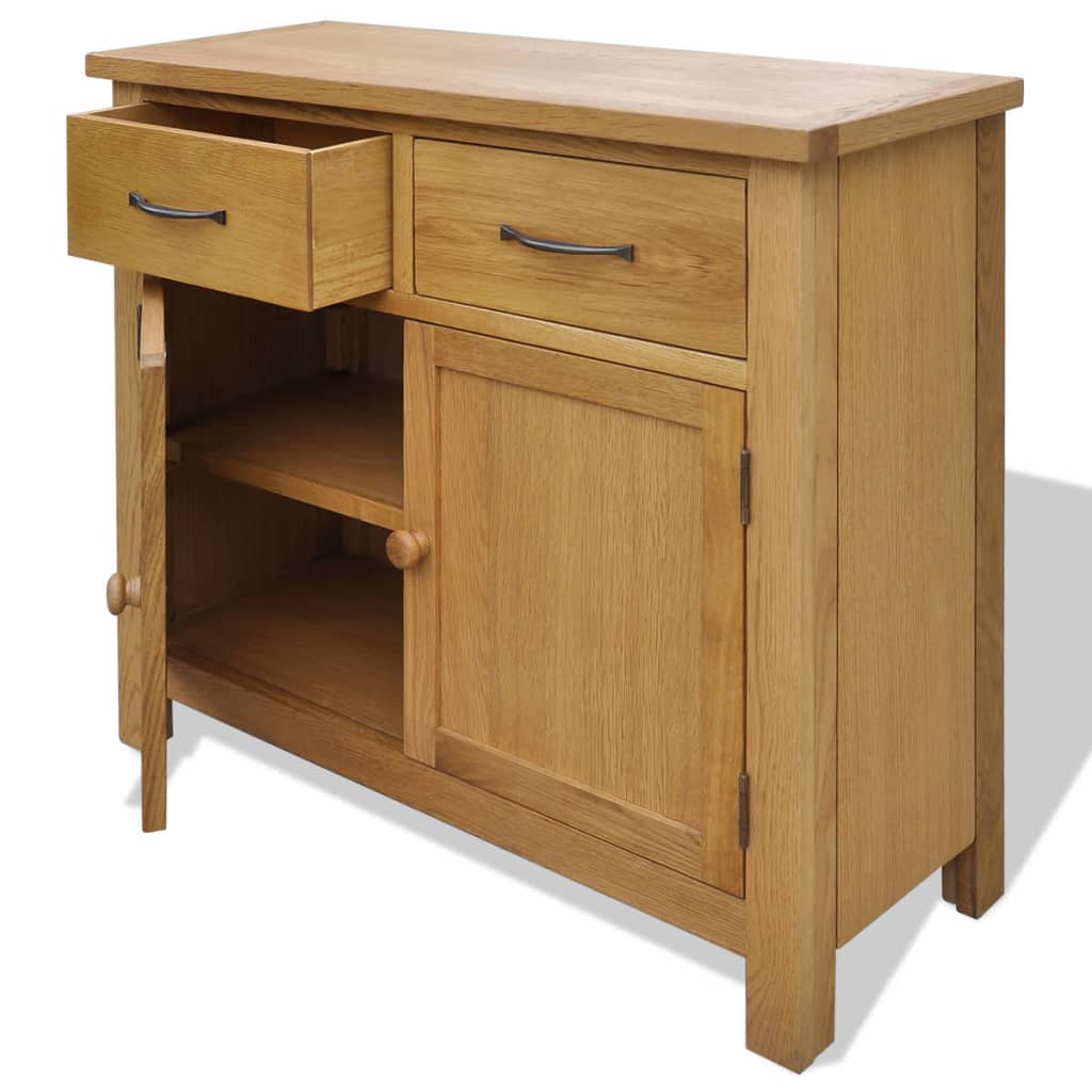 Sideboard 90x33,5x83 cm Massivholz Eiche