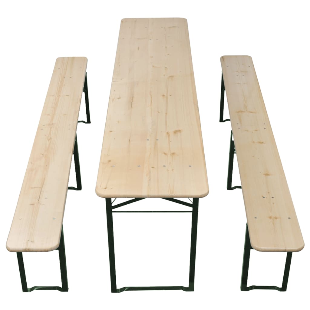 Biertisch mit 2 Bänken Klappbar 220 cm Tannenholz