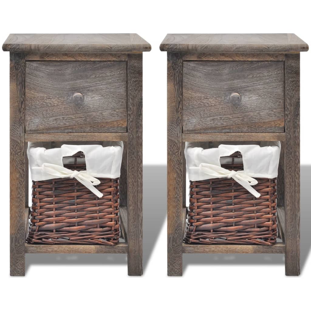 Nachttische 2 Stk. Holz Braun