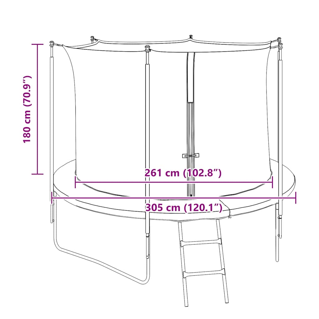 Sicherheitsnetz für 3,05 m Runde Trampoline
