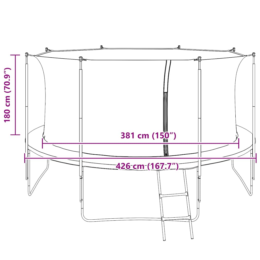 Sicherheitsnetz für 4,26 m Runde Trampoline