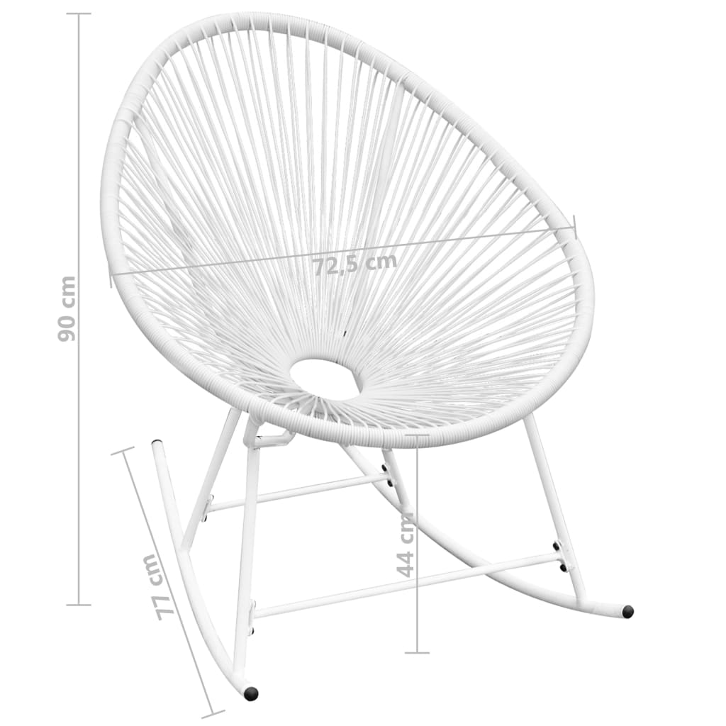 Garten-Schaukelstuhl Weiß Poly Rattan