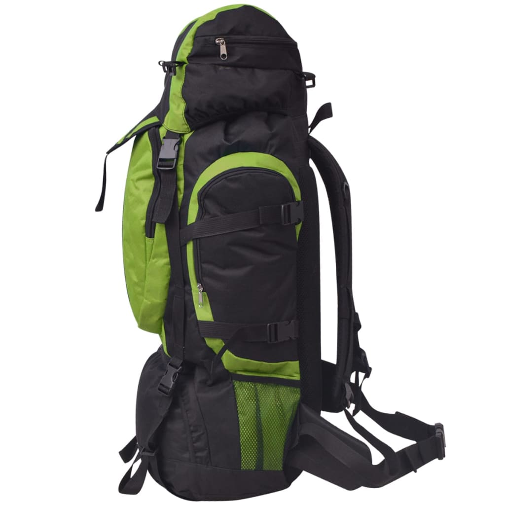Wanderrucksack XXL 75 L Schwarz und Grün