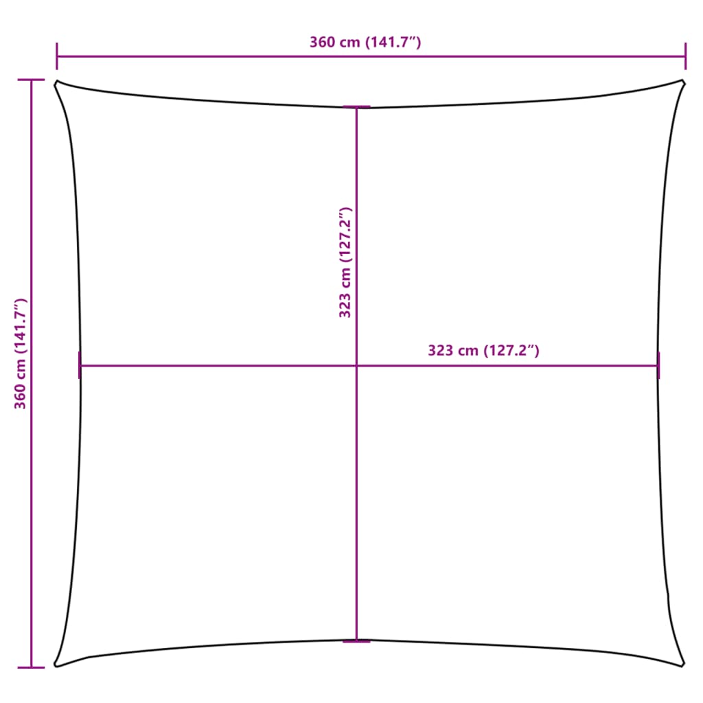 Sonnensegel Oxford-Gewebe Quadratisch 3,6x3,6 m Beige