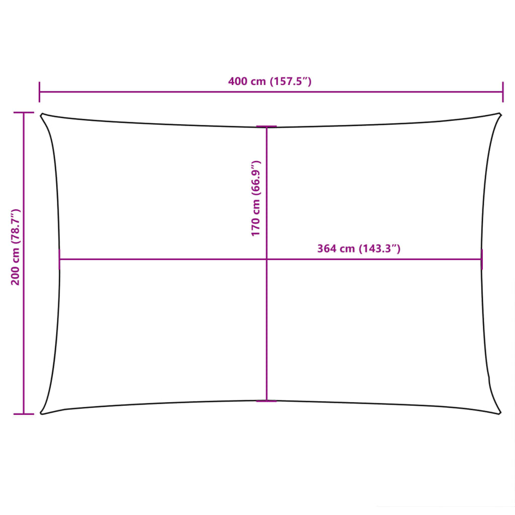 Sonnensegel Oxford-Gewebe Rechteckig 2x4 m Anthrazit