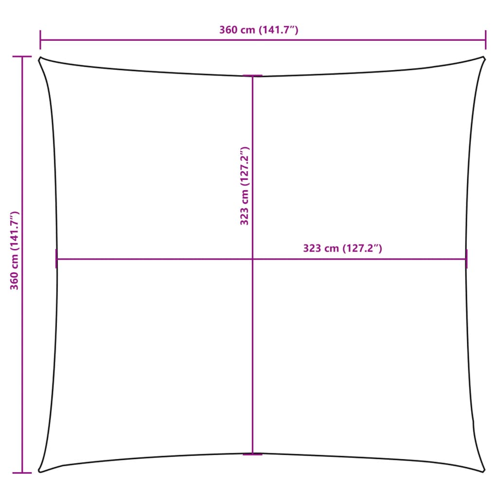 Sonnensegel Oxford-Gewebe Quadratisch 3,6x3,6 m Terracotta