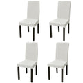 Stretch-Stuhlhussen Gerade 4 Stk. Creme