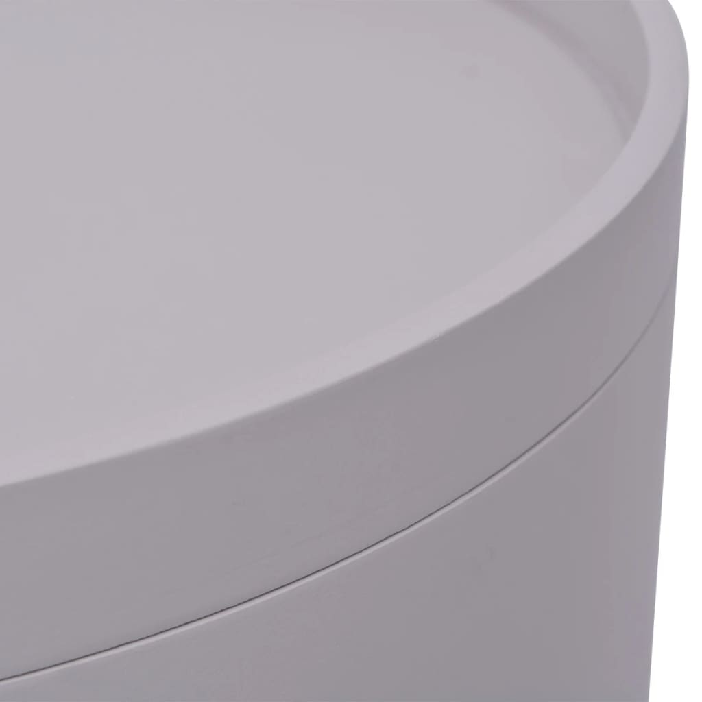 Beistelltisch mit Serviertablett rund 39,5x44,5 cm grau