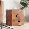 Hocker Braun 40x40x45 cm Massivholz Teak