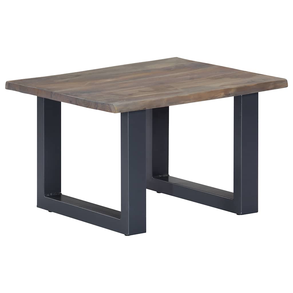 Couchtisch mit Naturkanten Grau 60x60x40 cm Massivholz Akazie