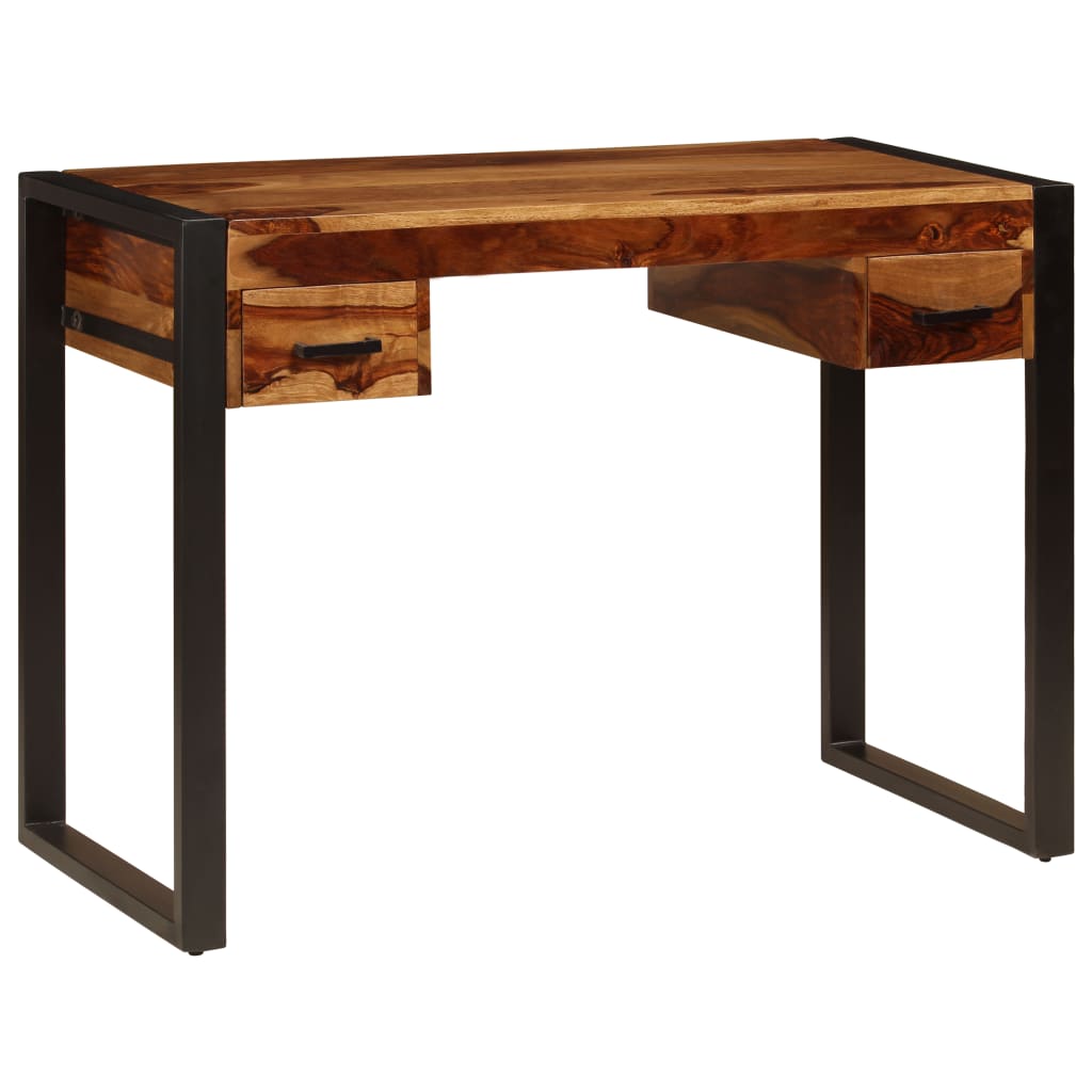 Schreibtisch mit 2 Schubladen 110x50x77 cm Massivholz Akazie