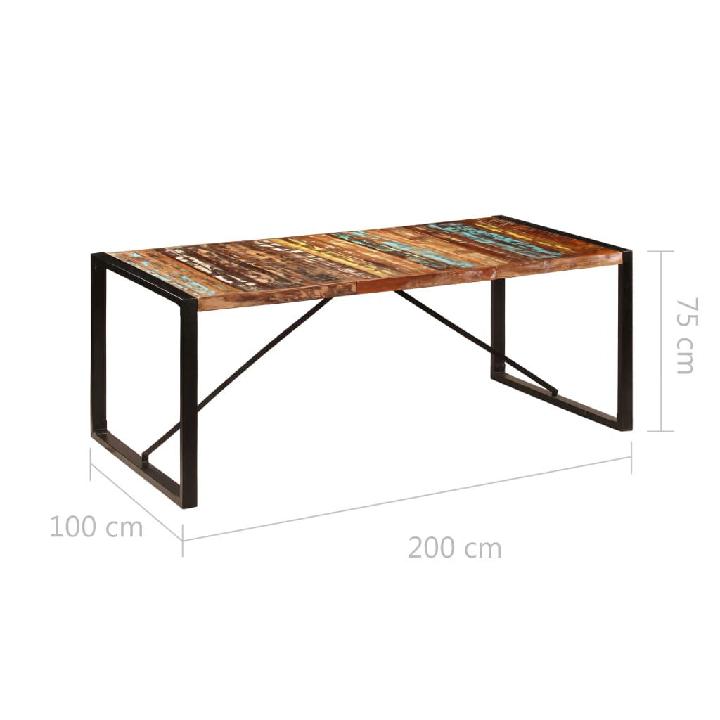 Esstisch 200x100x75 cm Altholz Massiv