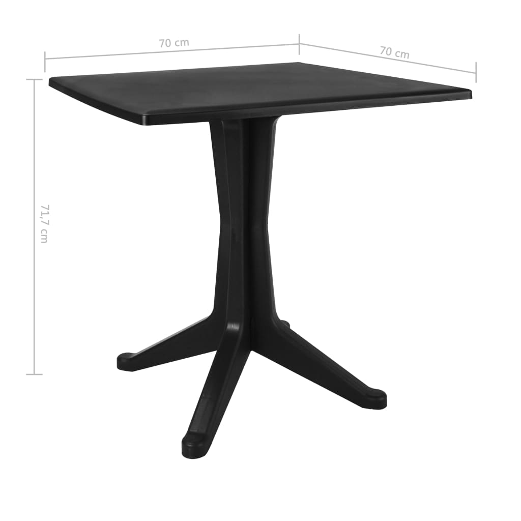 Gartentisch Anthrazit 70x70x71,7 cm Kunststoff