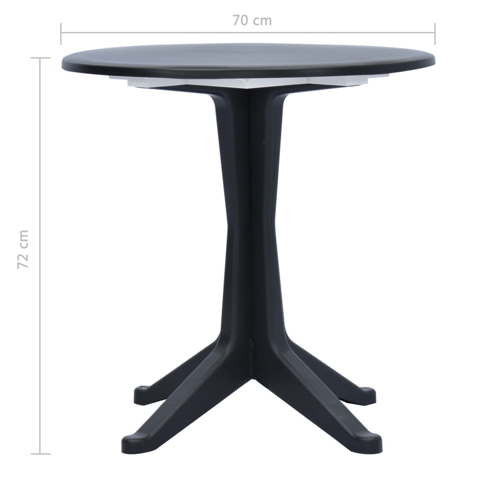 Gartentisch Anthrazit 70 cm Kunststoff