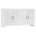 Sideboard Handarbeit Weiß 140x30x70 cm Massivholz Akazie