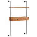 Wandschreibtisch 90x40x170 cm Massivholz Akazie