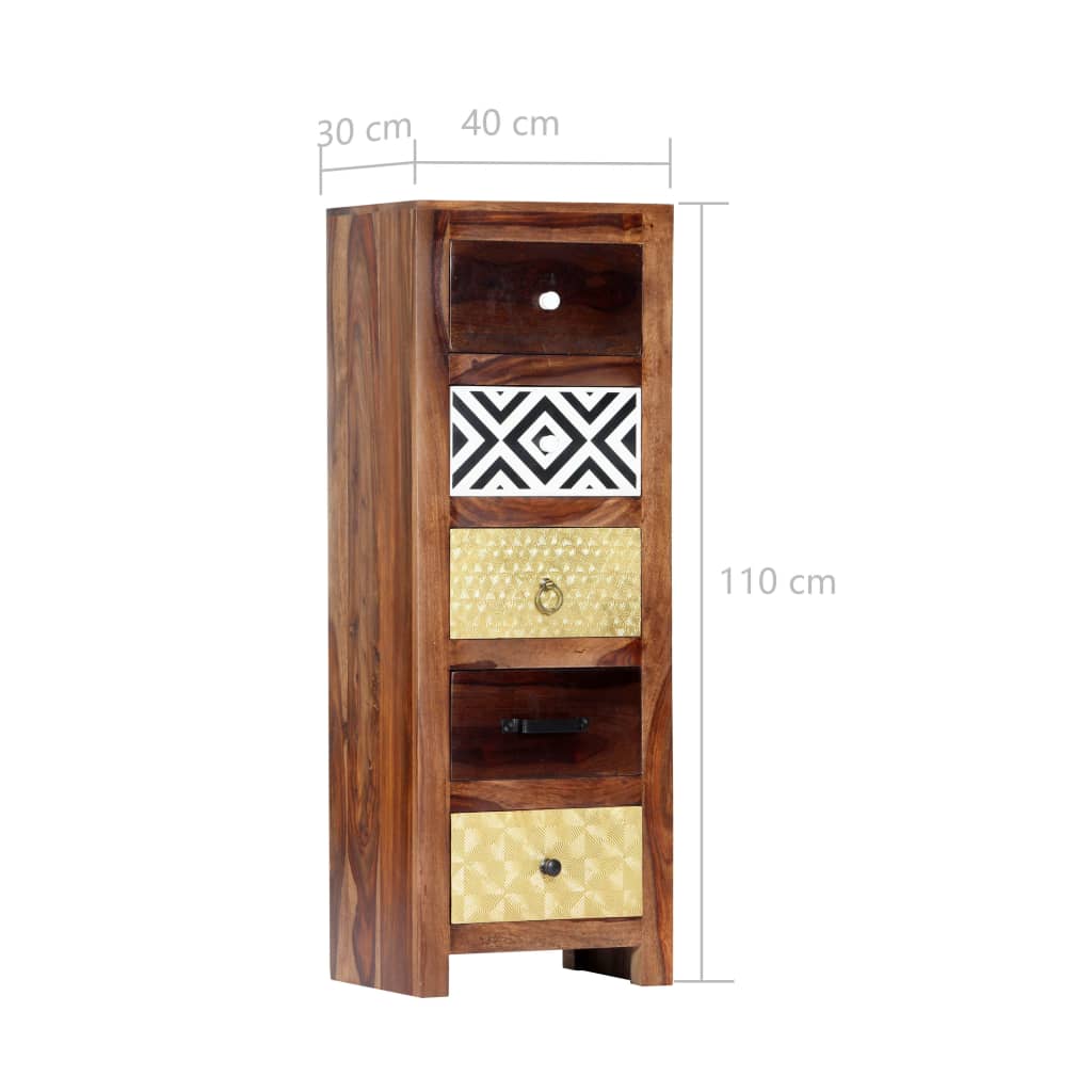 Beistellschrank 40x30x110 cm Massivholz Akazie