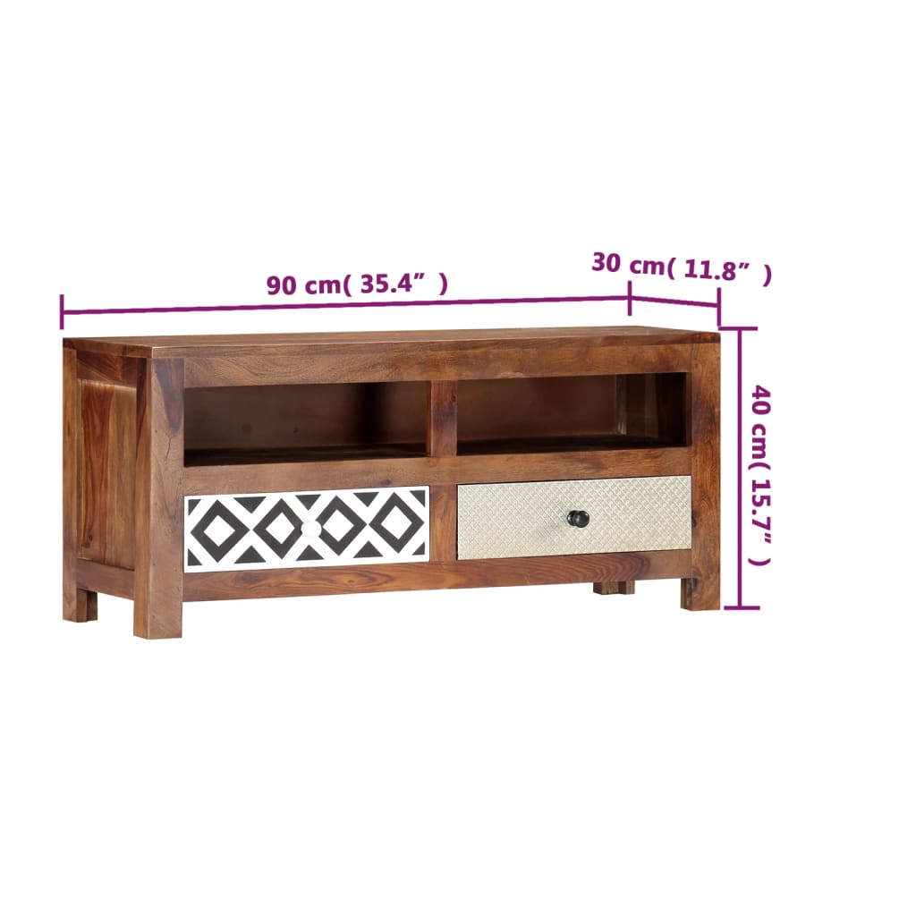 TV-Schrank 90x30x40 cm Massivholz Akazie