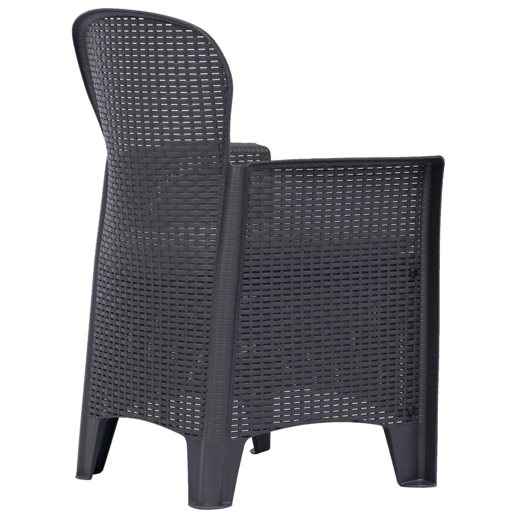 Gartenstuhl 2 Stk. mit Kissen Braun Kunststoff Rattan-Optik