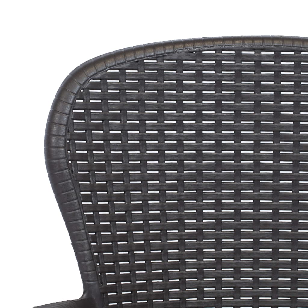 Gartenstuhl 2 Stk. mit Kissen Braun Kunststoff Rattan-Optik