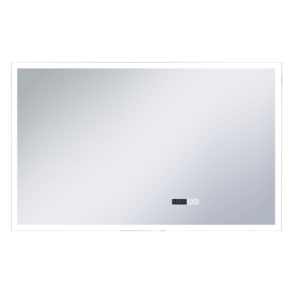 LED-Badspiegel mit Berührungssensor und Zeitanzeige 100x60 cm