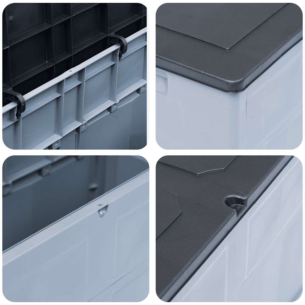 Garten-Aufbewahrungsbox 320 L Grau Schwarz