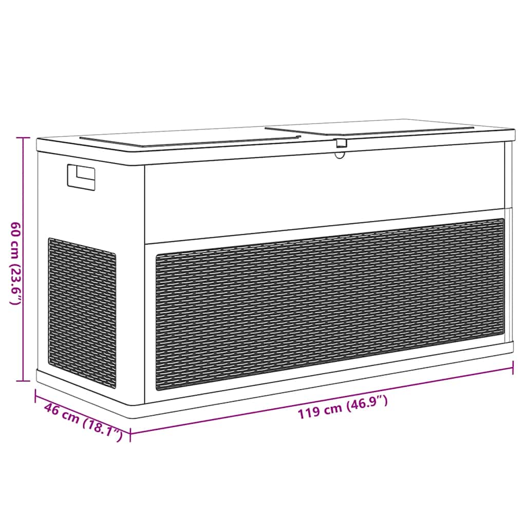 Garten-Aufbewahrungsbox 320 L Anthrazit
