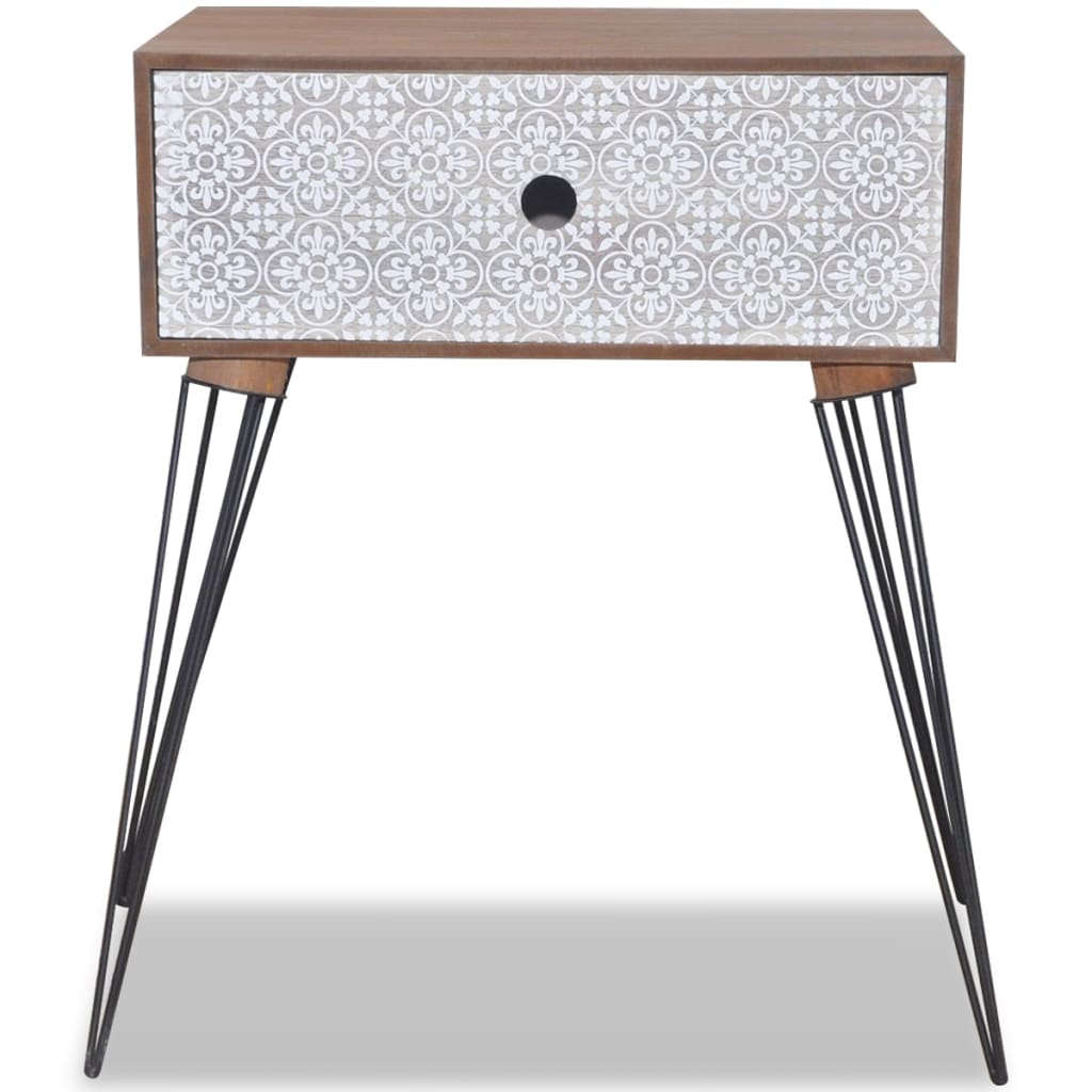 Nachttische mit Schublade 2 Stk. Braun