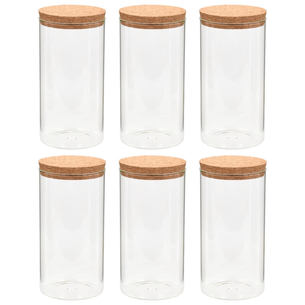 Vorratsgläser mit Korkdeckel 6 Stk. 1100 ml